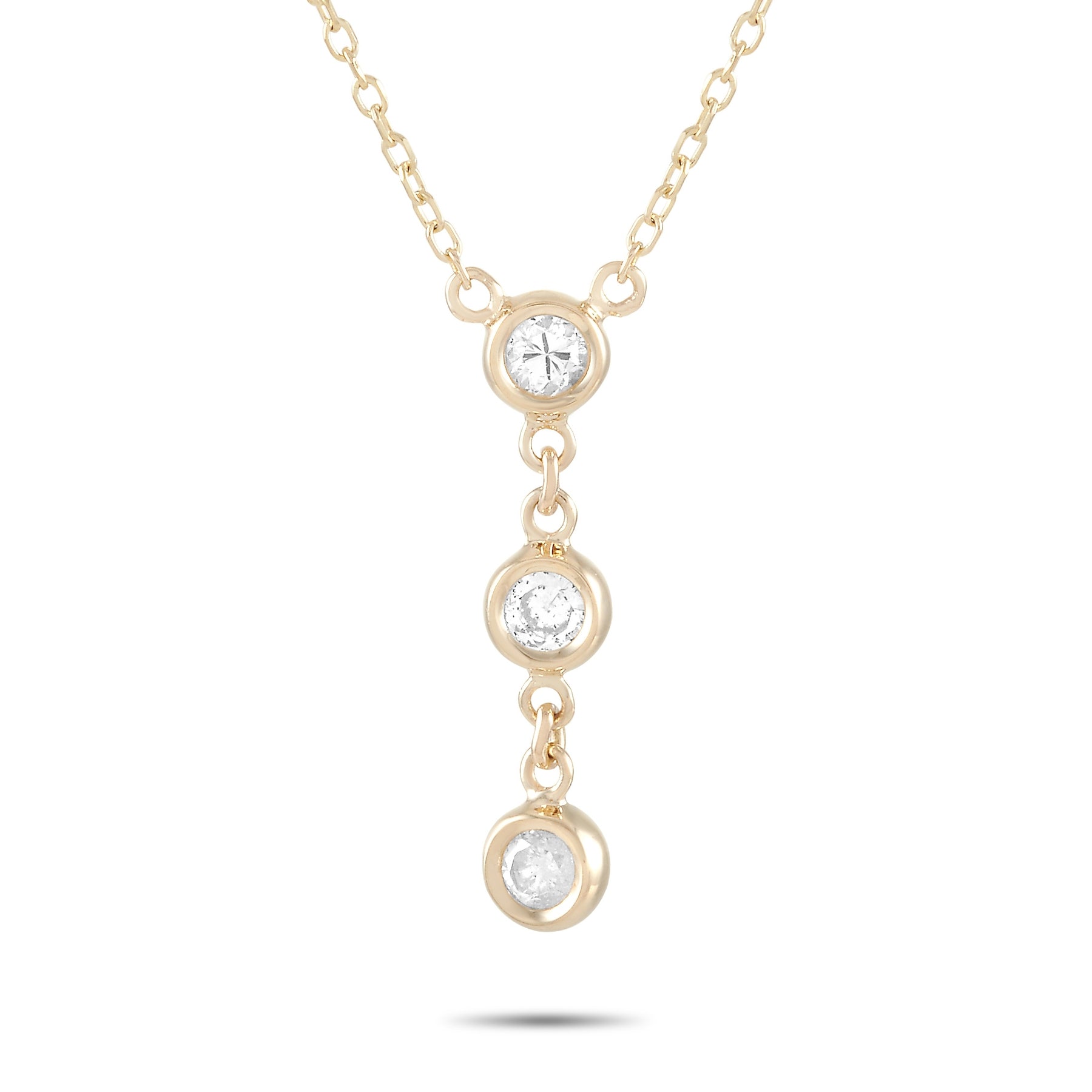 LB Exclusive 14K Gelbgold 0.15ct Diamant Halskette ANK-15777Y