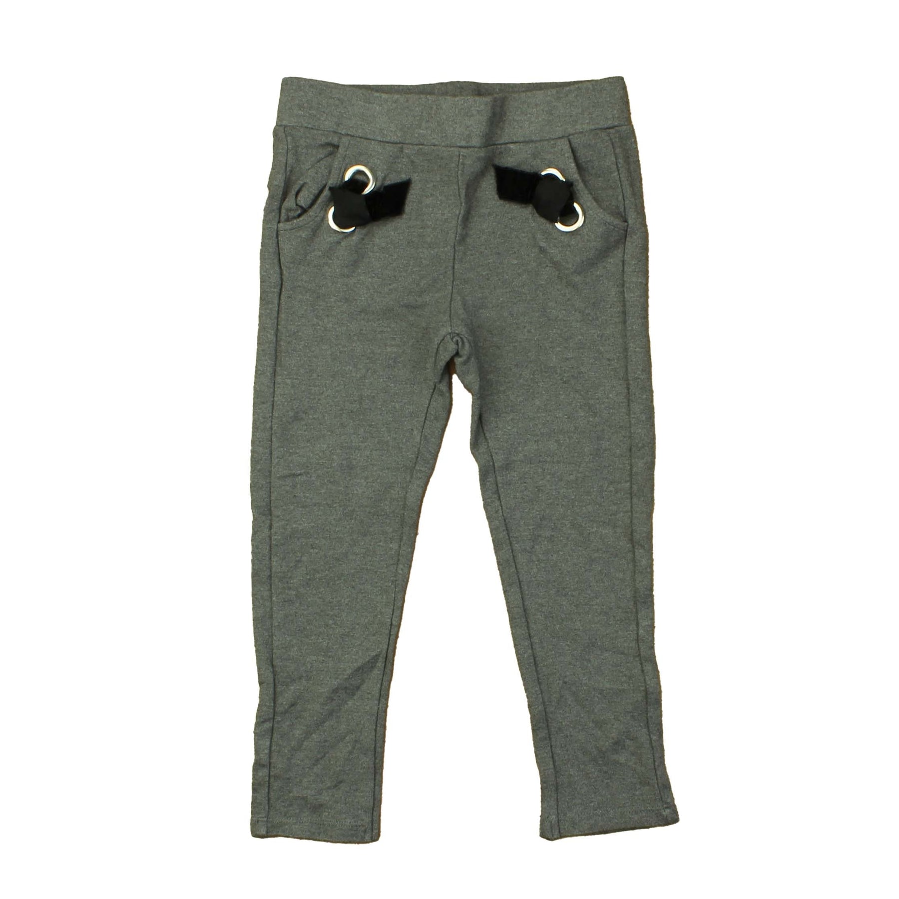 Lili Gaufrette Mädchen Grau – Schwarze Leggings