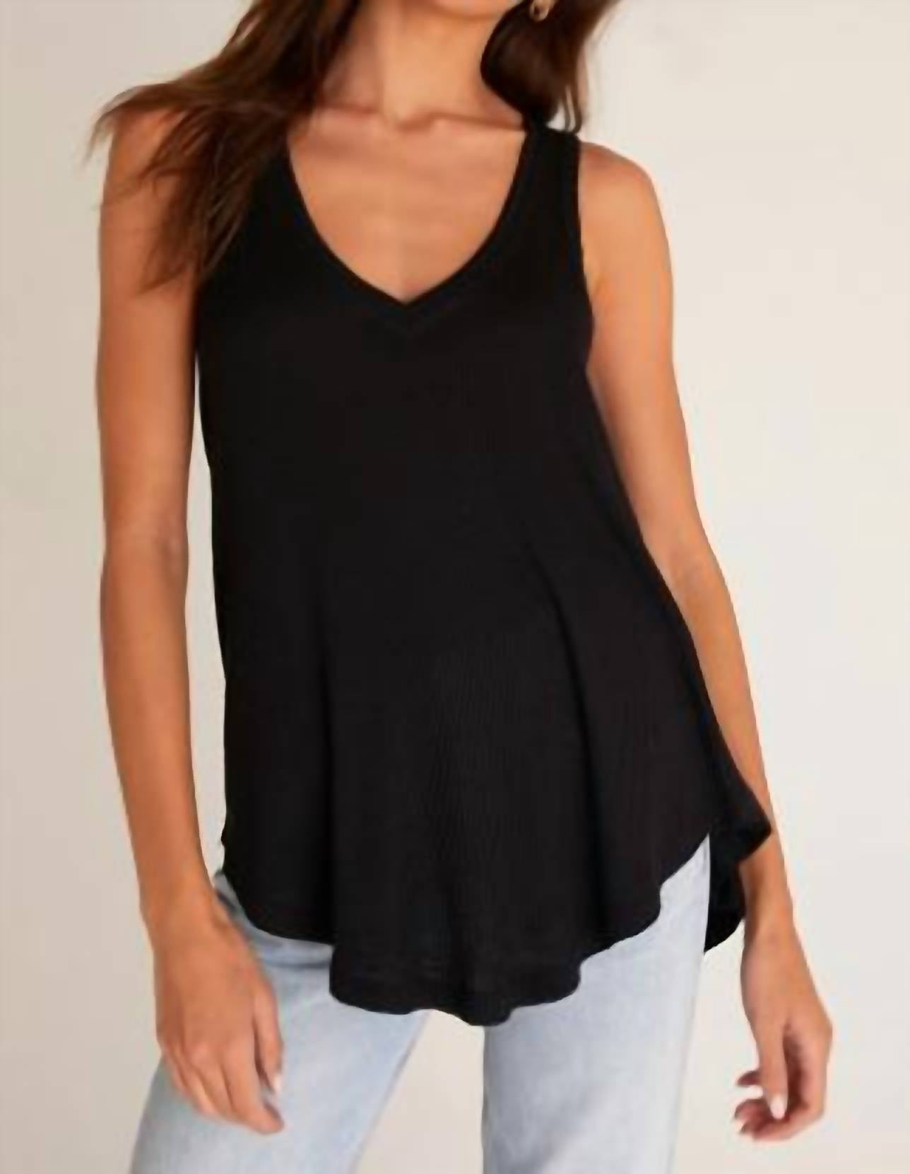 Rib Hacci Vagabond Top in Schwarz