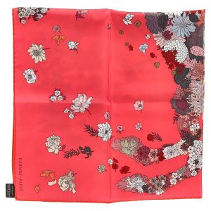 Hermès Robe Legere Scarf 90 Rose Scarf in Rote Seide 7833201999932