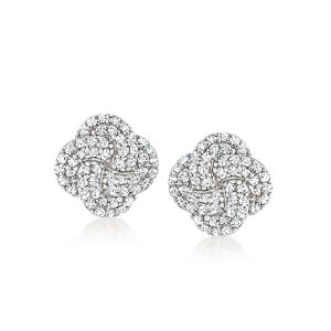 Ross-Simons Diamant-Liebesknoten-Ohrringe aus Sterlingsilber