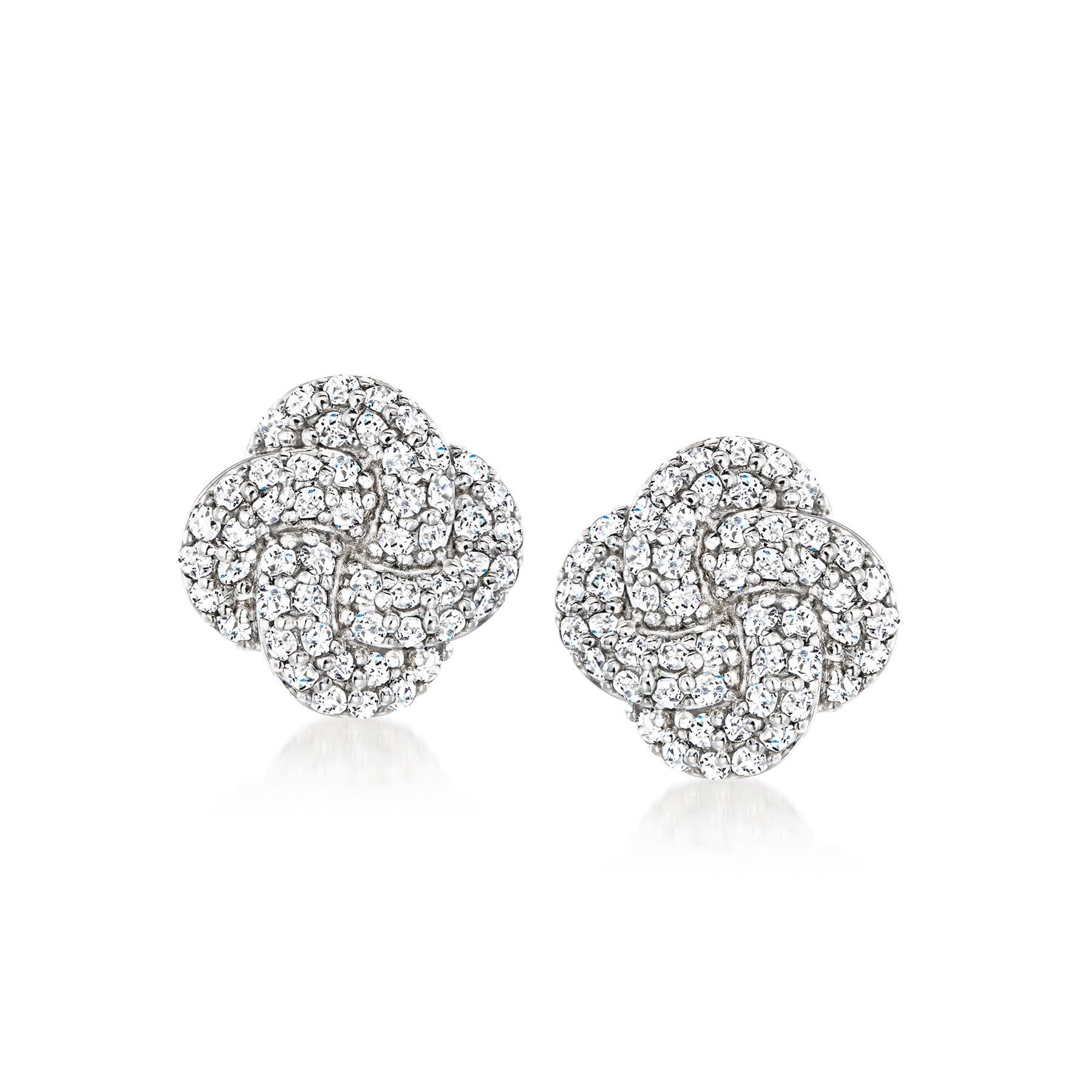 Ross-Simons Diamant Love Knoten Ohrringe in Sterling Silber