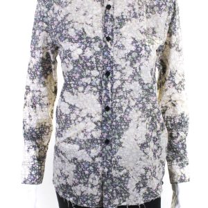 Saint Laurent Damen Baumwolle Blumendruck Knopf nach oben Bluse oben multicolor 7833293226044