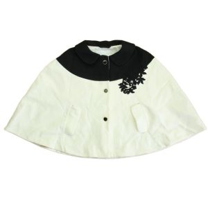 Janie and Jack Mädchen schwarz- elfenbein poncho 7805840064572
