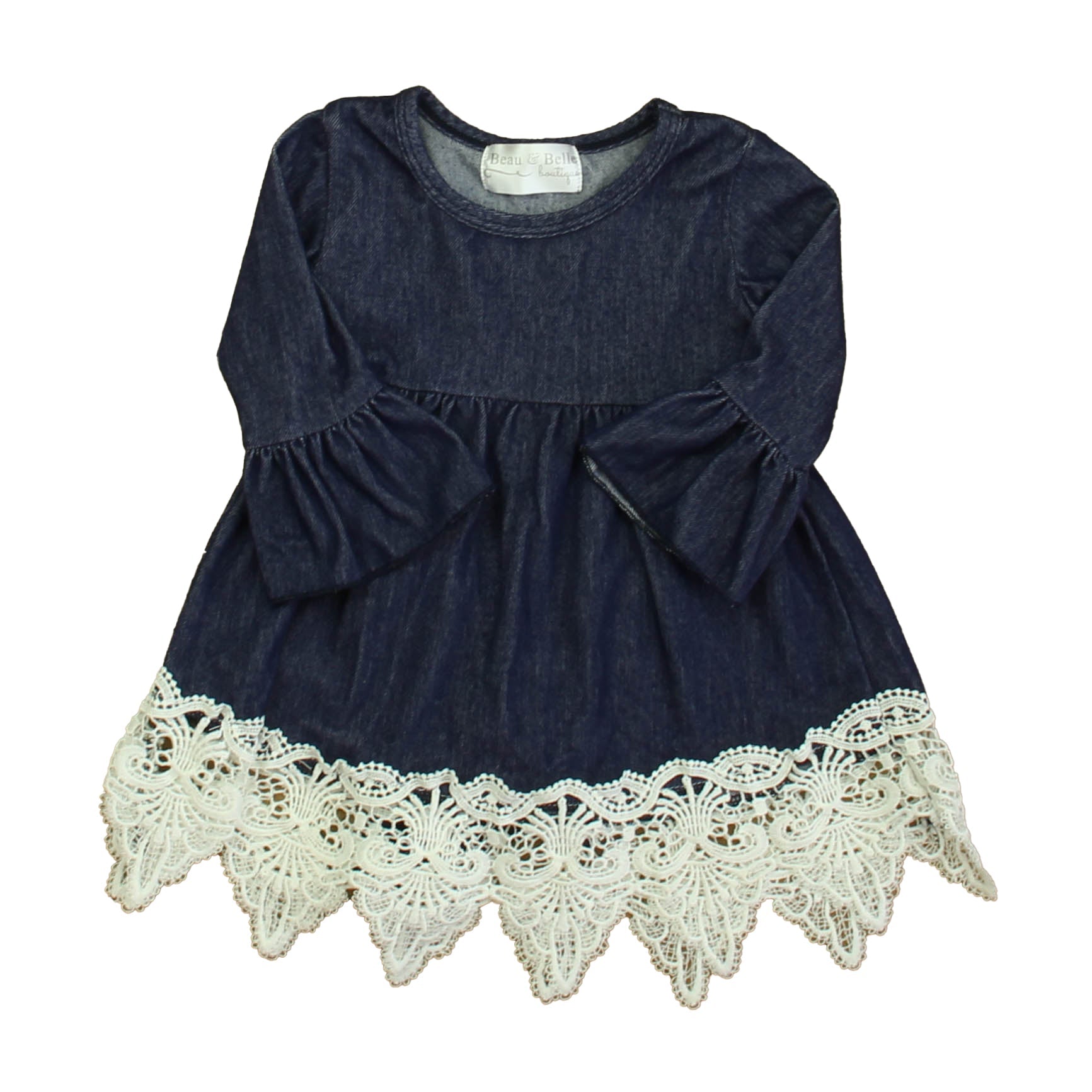 Beau & Belle Mädchen Blau – Elfenbein Kleid