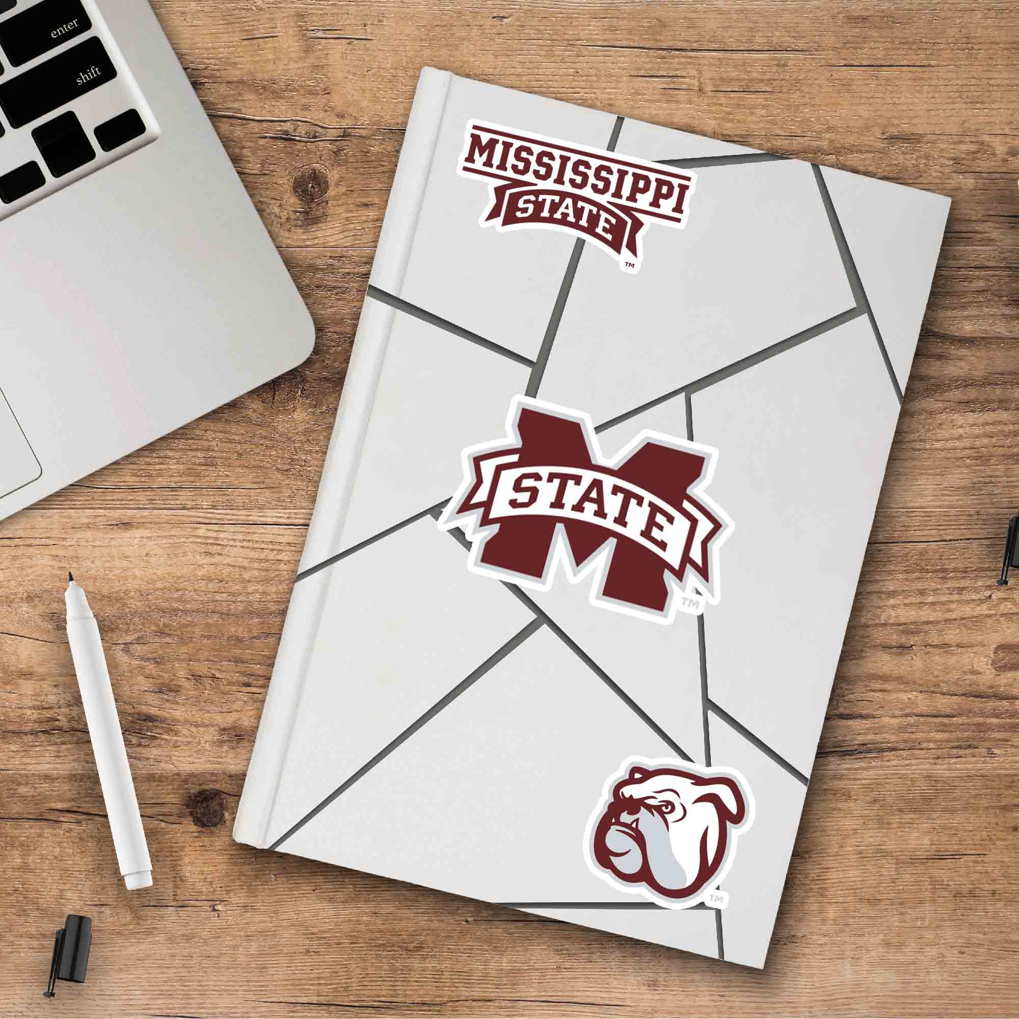 Fanmats Mississippi State Bulldogs 3 Stück Aufkleber Set