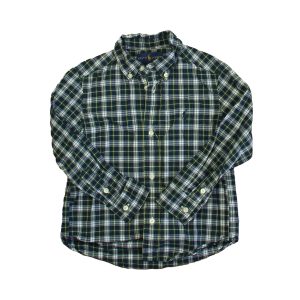 Ralph Lauren Jungen grün , weiß , gelb plaid Knopf nach unten langen Ärmel 7805832167484