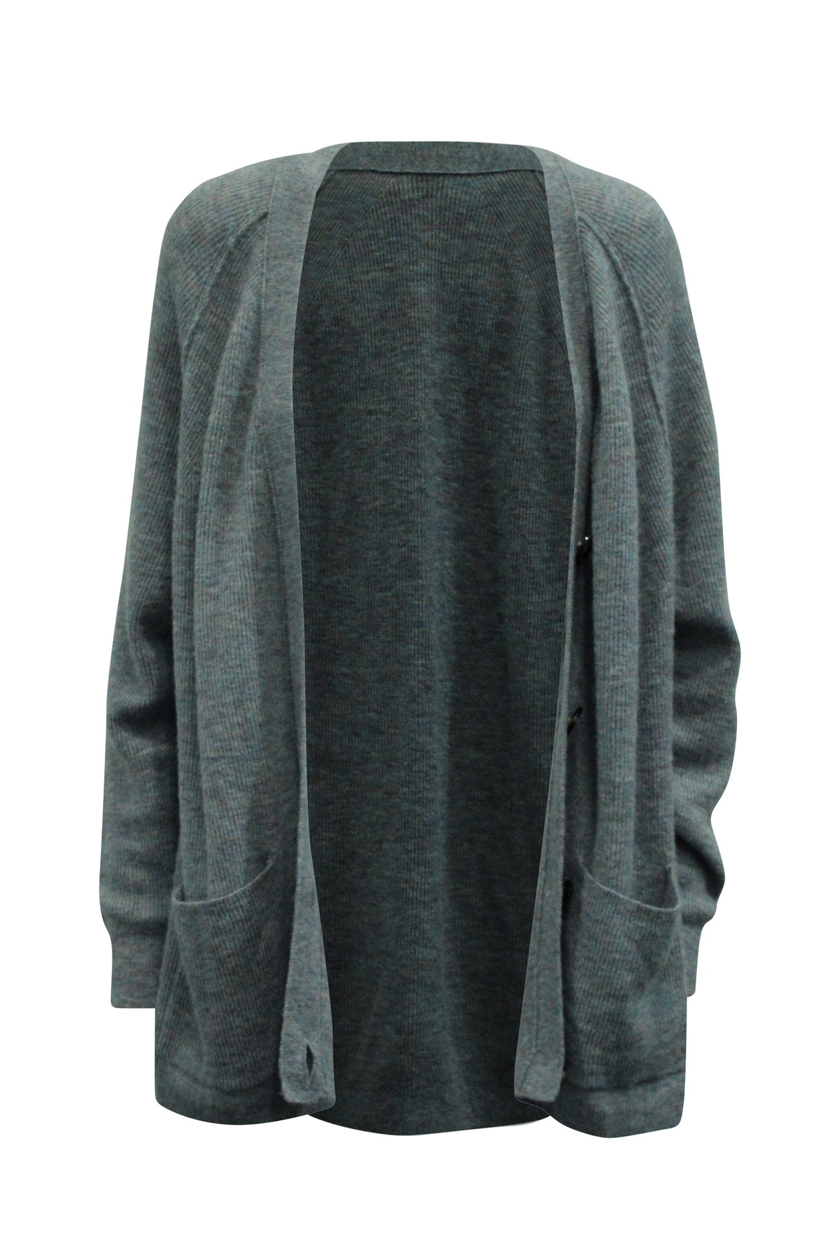 Acne Studios Kianne Strickjacke mit Rippenmuster in Grau Alpaka