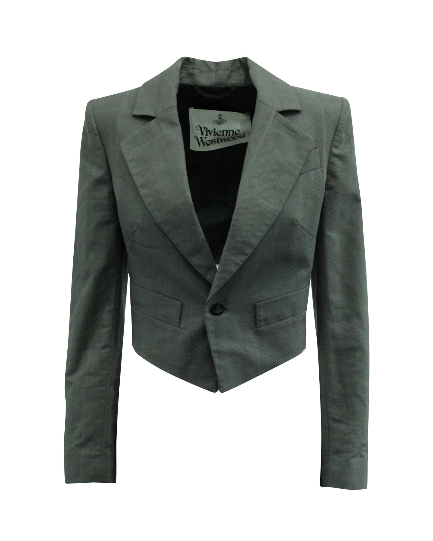 Vivienne Westwood Lou Lou Spencer Blazer mit verkürzt-Muster aus grauer Wolle