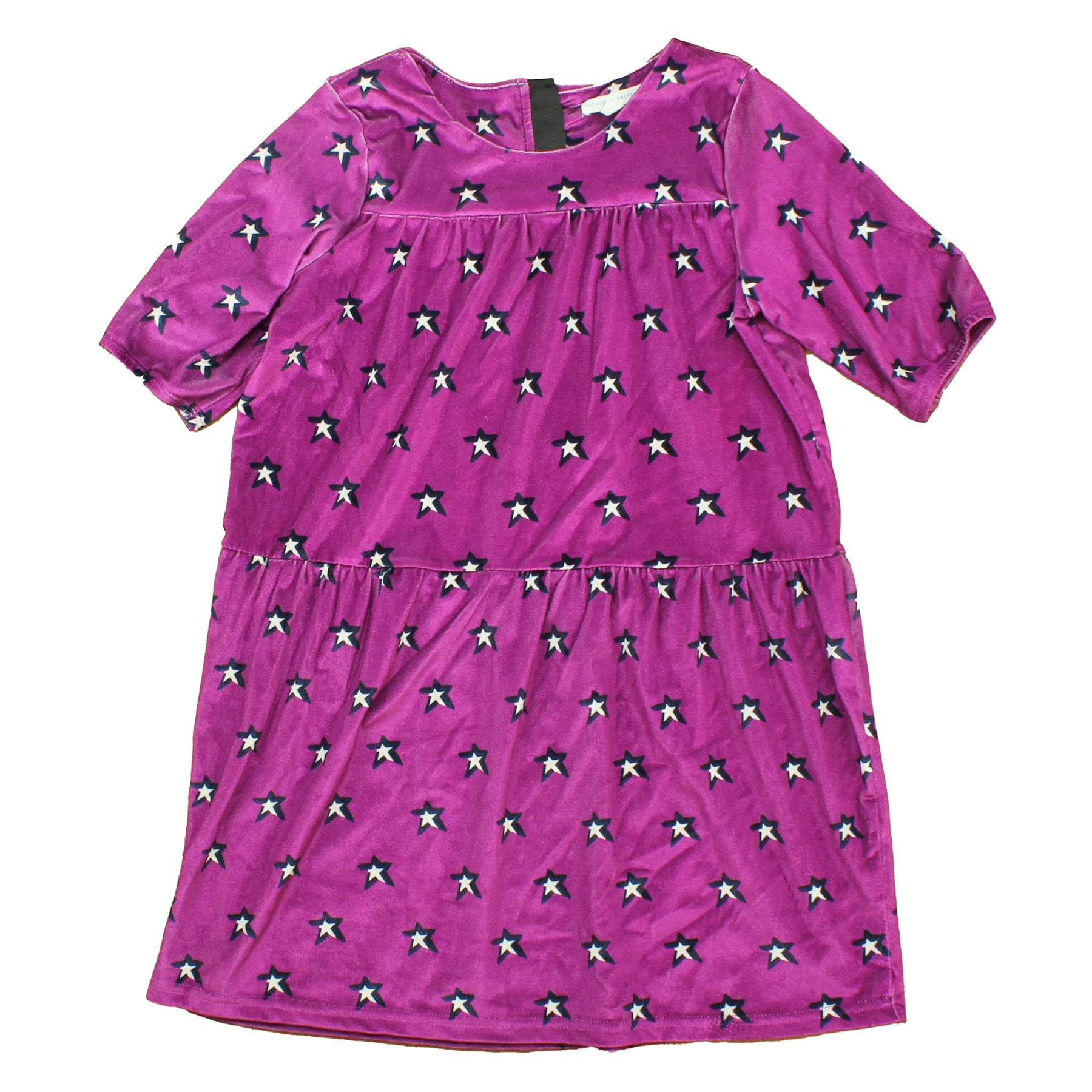 Rockets Of Awesome Mädchen Pflaume – Schwarz – Stars Kleid