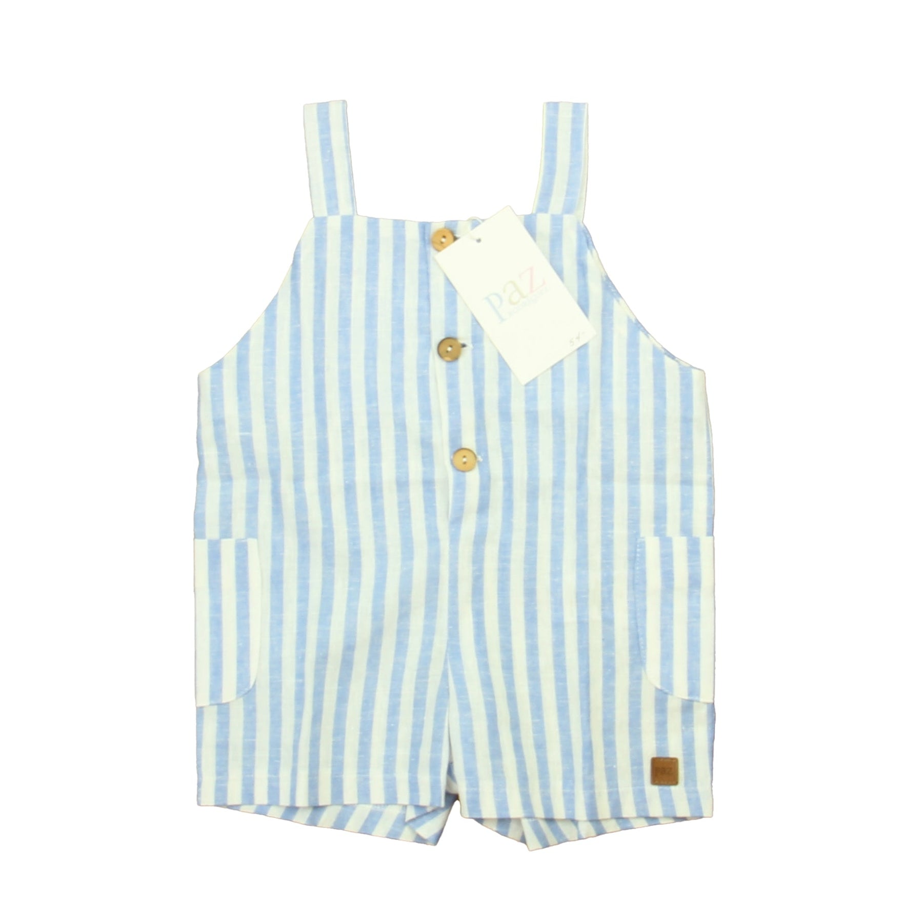 Paz Rodriguez Jungen Blau – Weiß Strampler