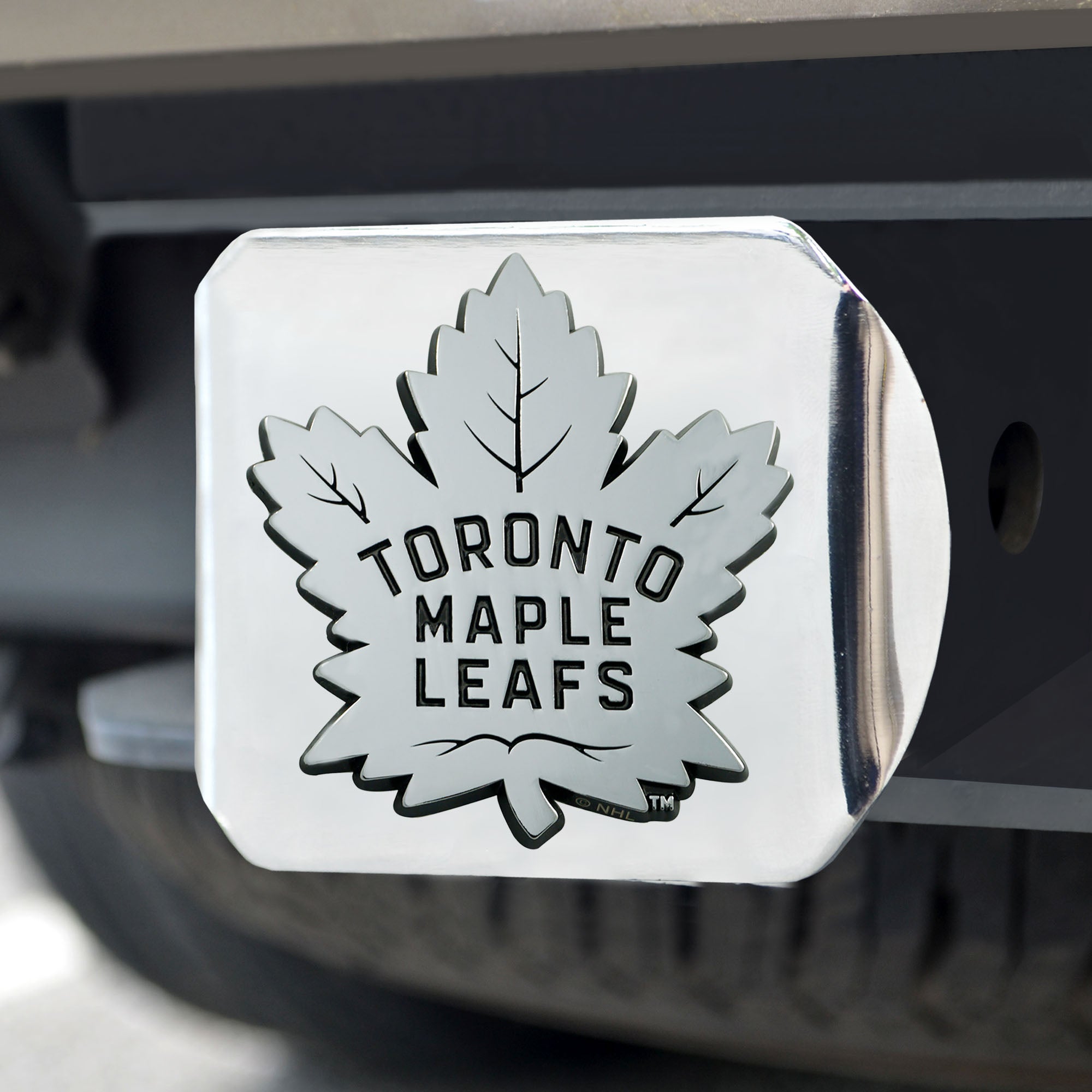 Fanmats Toronto Maple Leafs Chrom Metall Hitch Cover mit Chrom Metall 3D Emblem