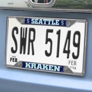 Fanmats seattle Kraken Chrom Metall Kennzeichenrahmen, 6.25′′ x 12.25′′