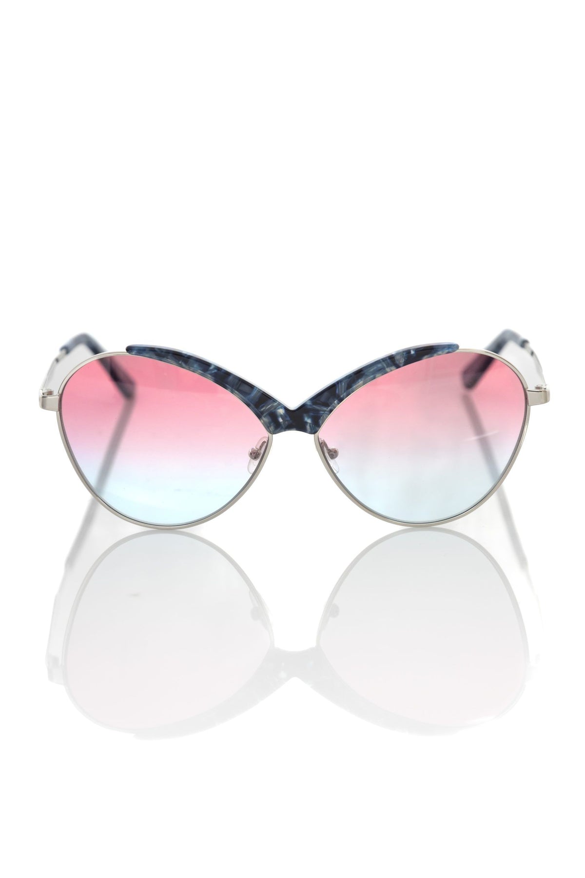 Frankie Morello Butterfly Shaped Metallic gerahmte Sonnenbrille für Damen