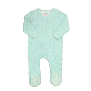 JoJo Maman Bebe Mädchen blau-weiße Gänseblümchen 1-teilige Fuß Pyjamas 7805844488252