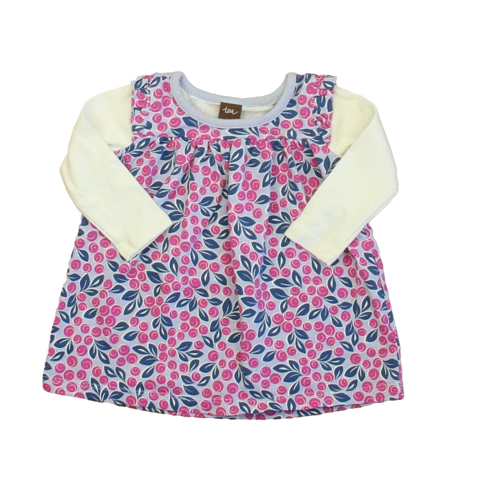 Tee Mädchen lila – rosa – blaues Blumenkleid