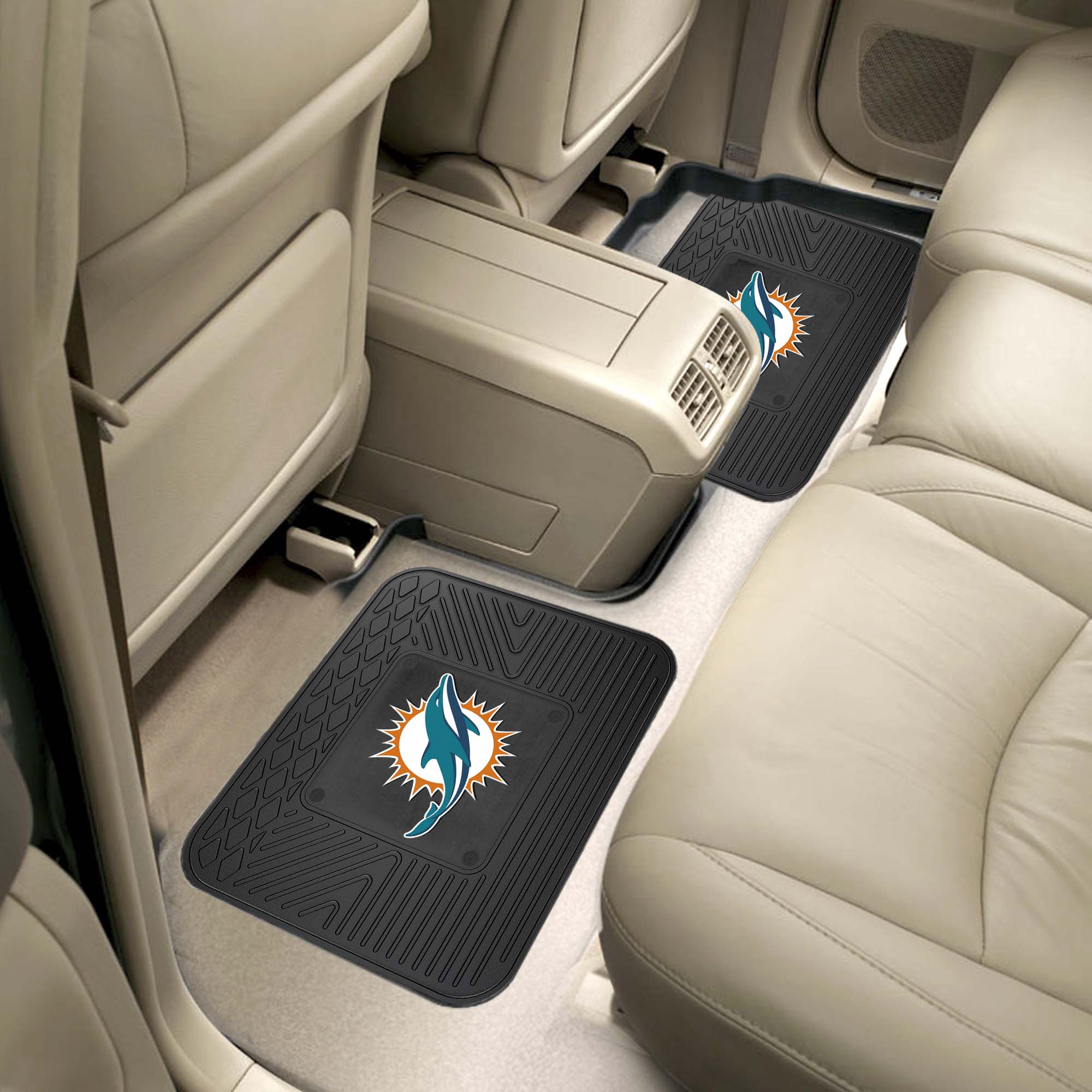 Fanmats Miami Dolphins Rücksitz Auto Utility Matten – 2 Stück Set