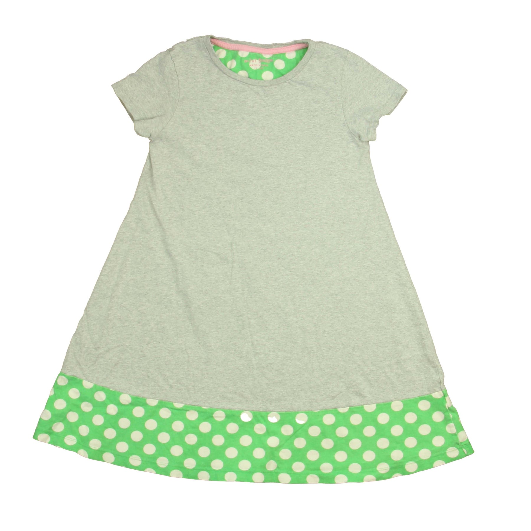 Boden Mädchen Grau – Grün Polka Dots Kleid