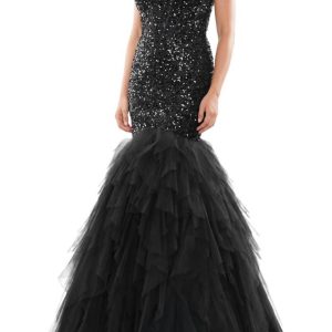 Sequin Mermaid Prom Kleid in schwarz 7833297485884