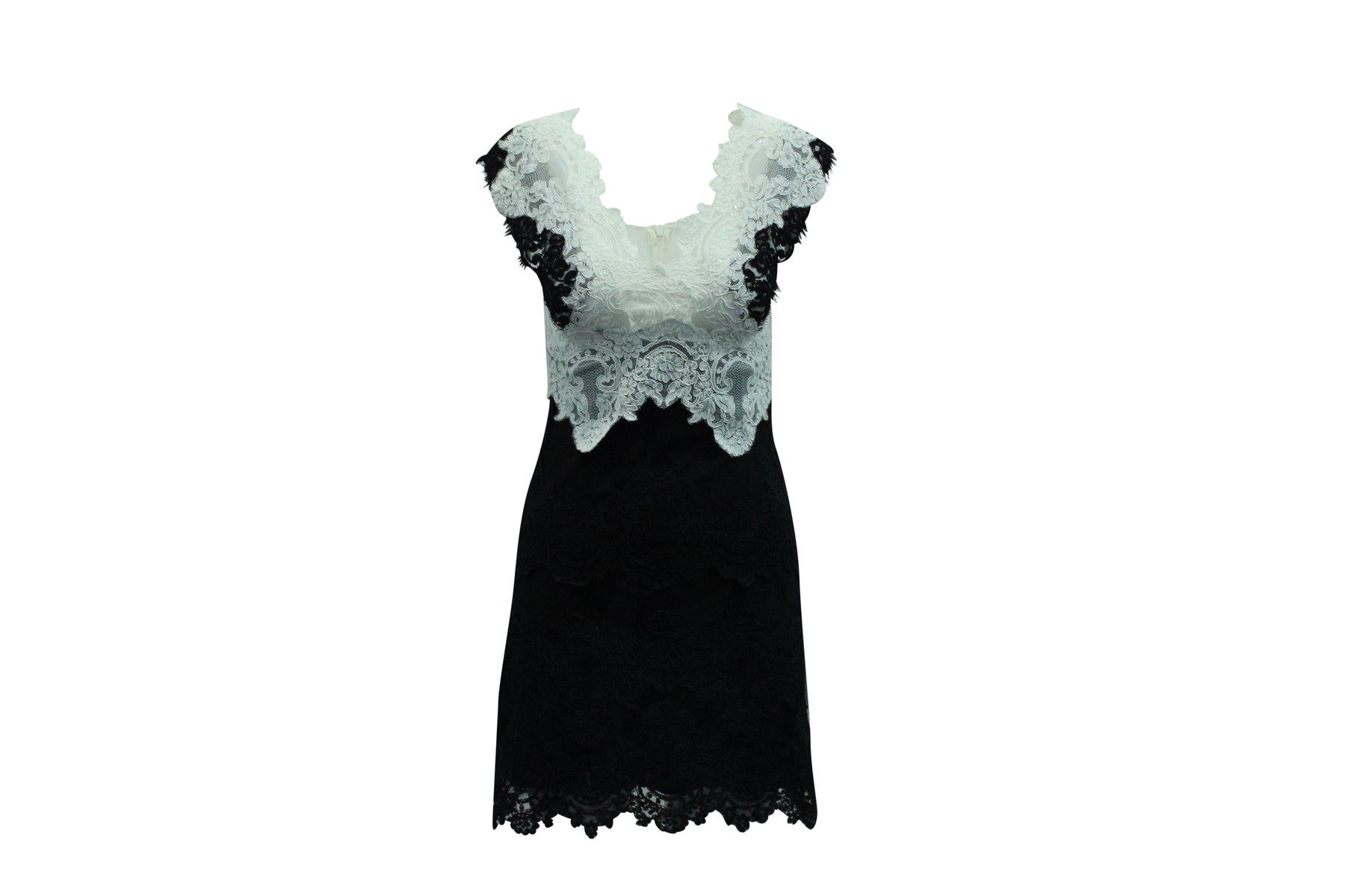 Sandro Paris Kurzes Kleid mit V-Ausschnitt aus schwarzem Polyester