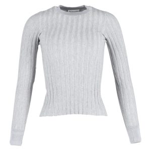 Altuzarra Langarmpullover mit Rippenmuster aus grauer Wolle
