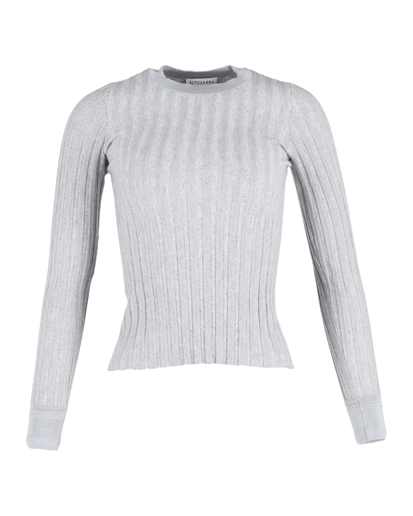 Altuzarra Langarmpullover mit Rippenmuster aus grauer Wolle
