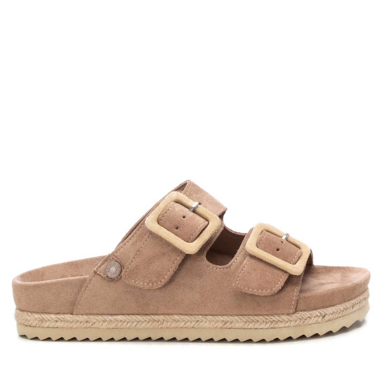 Flache Sandalen für Damen in Taupe