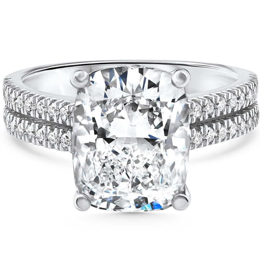 zertifiziert 5.84Ct Kissen geschnitten Diamant Engagement 14k Weißgold Labor gewachsen – 7705333104700
