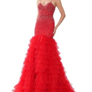 Crimson Prom Kleid in rot 7833304891452