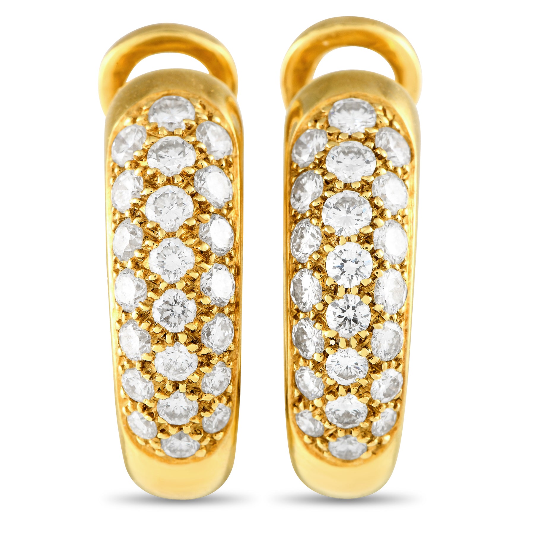 Cartier 18K Gelbgold 1.0ct Diamant Creole Clip-On Ohrringe CA05 -120523