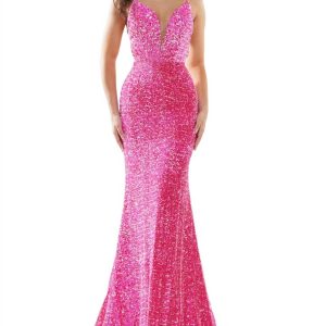 Sequin Mermaid Prom Gown in Heißrosa 7833303941180