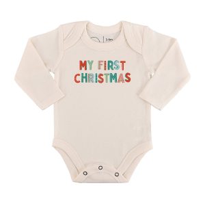 Grafik Body-Anzug , meine ersten Weihnachten ( lange Ärmel)