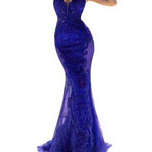 Mermaid Fitted Prom Kleid aus Kobalt 7833382748220