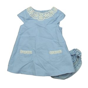 Janie and Jack Mädchen blau-weißes Kleid 7805841604668
