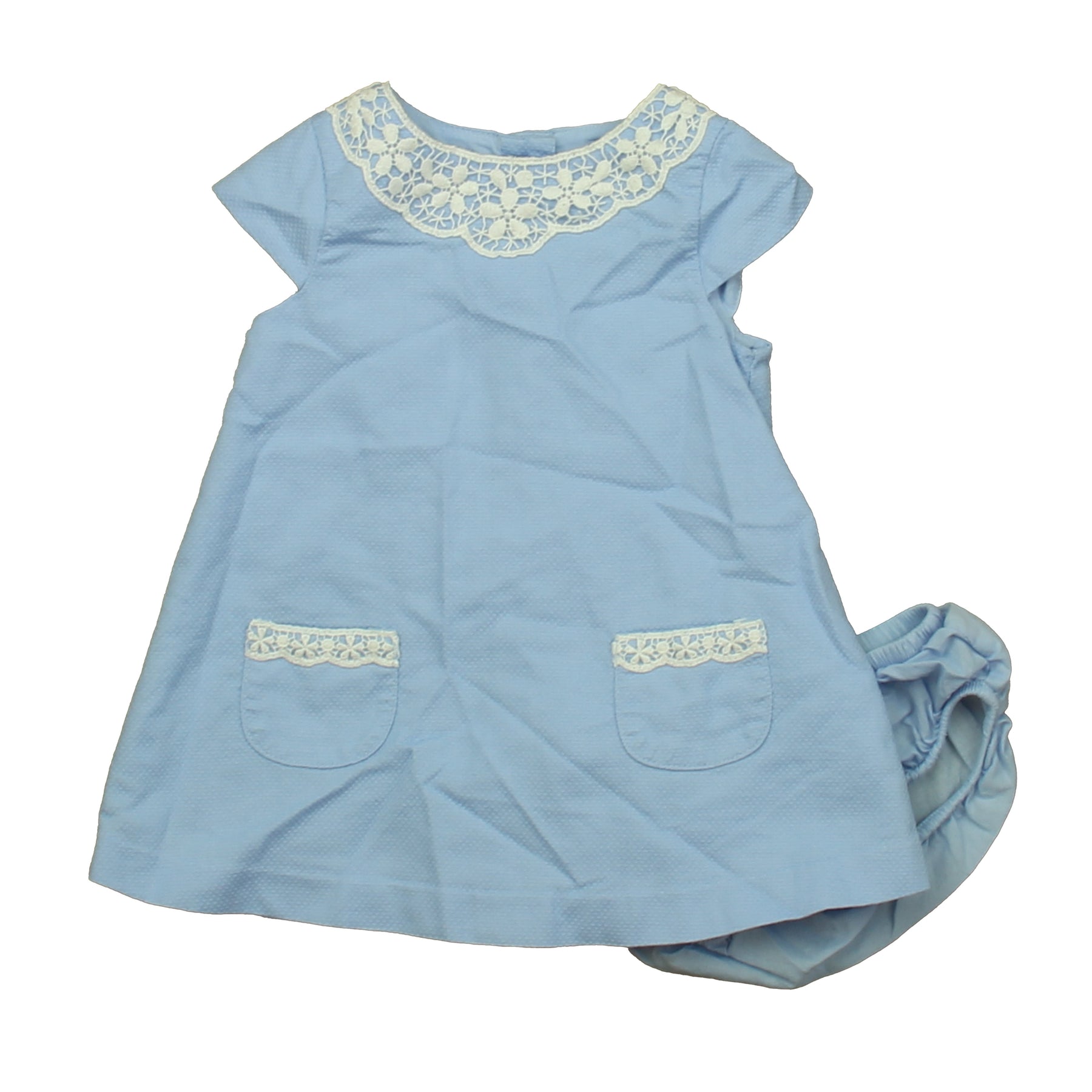 Janie and Jack Mädchen Blau – Weißes Kleid