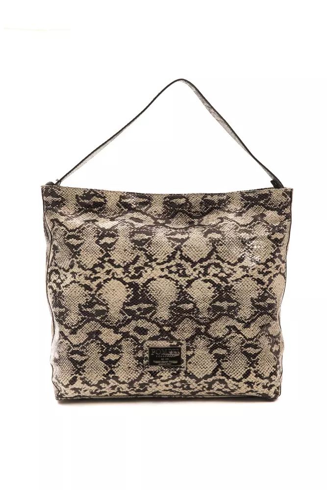 Pompei Donatella Chic Python Muster Leder Schulter Damentasche