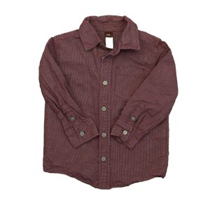Tee Jungen Weinrot mit Knopfleiste Langarm