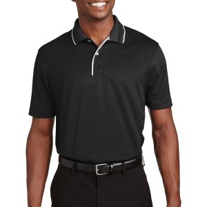 Sport-Tek Herren-Poloshirt aus Dri-Mesh mit Kragen und Paspelierung