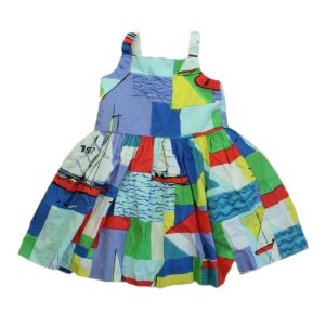 Ralph Lauren Mädchen blau-rot Segelboote Kleid 7805842325564