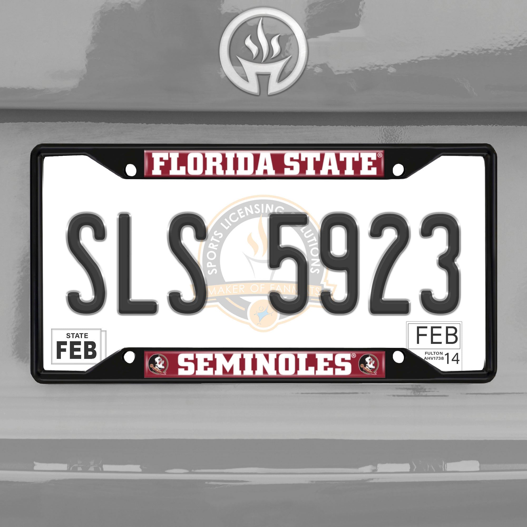 Fanmats Florida State Seminolen Metall Nummernschild Rahmen schwarz Finish
