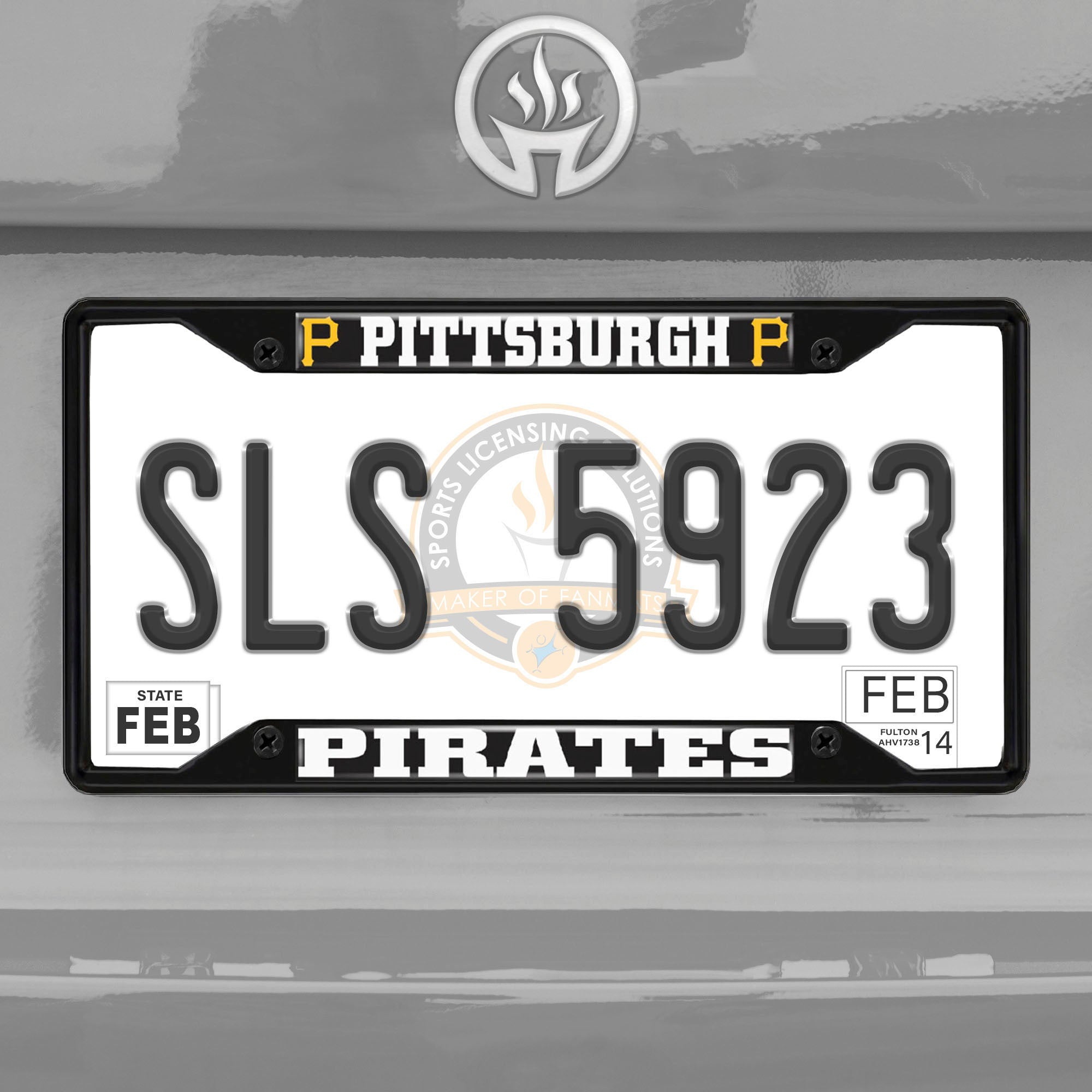 Fanmats Pittsburgh Pirates Metall Nummernschild Rahmen schwarz Finish