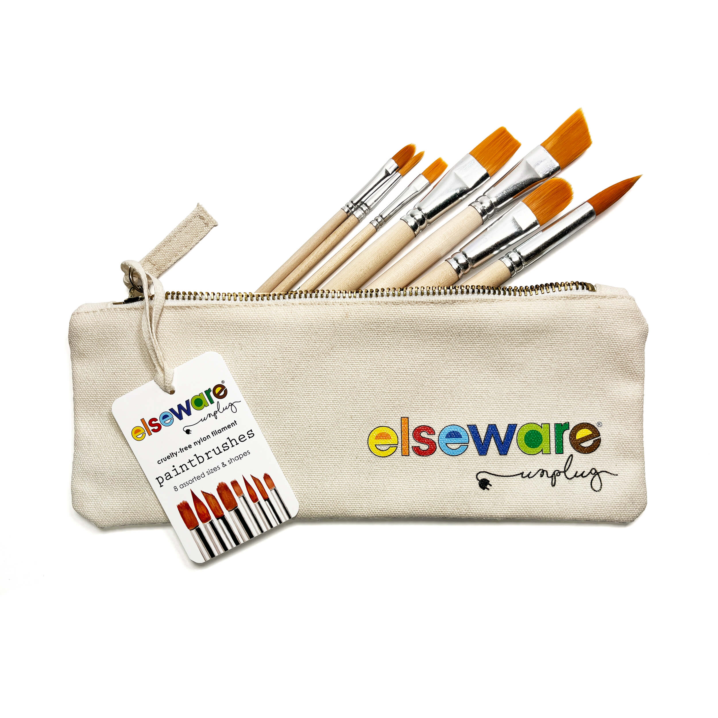 Pinsel Set in Canvas Tasche – 8 verschiedene Größen