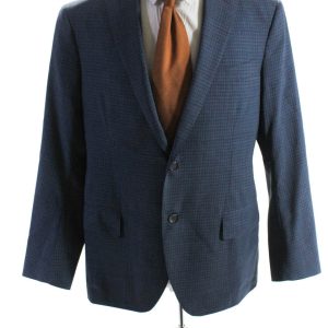 Loro Piana Herren Wolle paisley gefüttert gestreift Knopf Blazer blau 7833415876668
