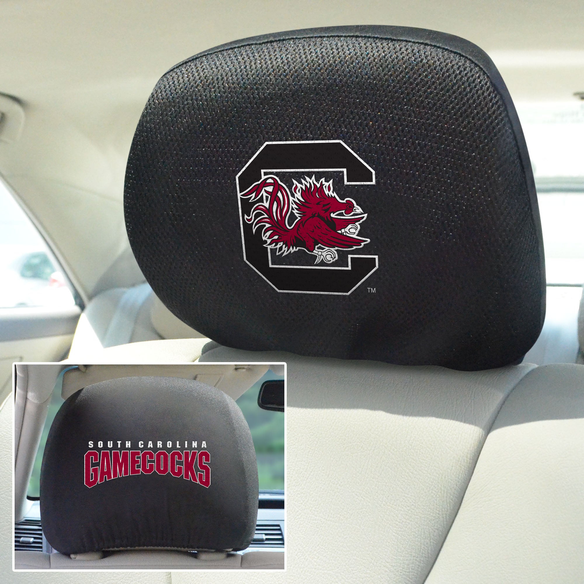 Fanmats South Carolina Gamecocks bestickt Kopf Rest Cover Set – 2 Stück