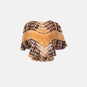 Demi Hand bemalt Batikmuster Top in Oasis