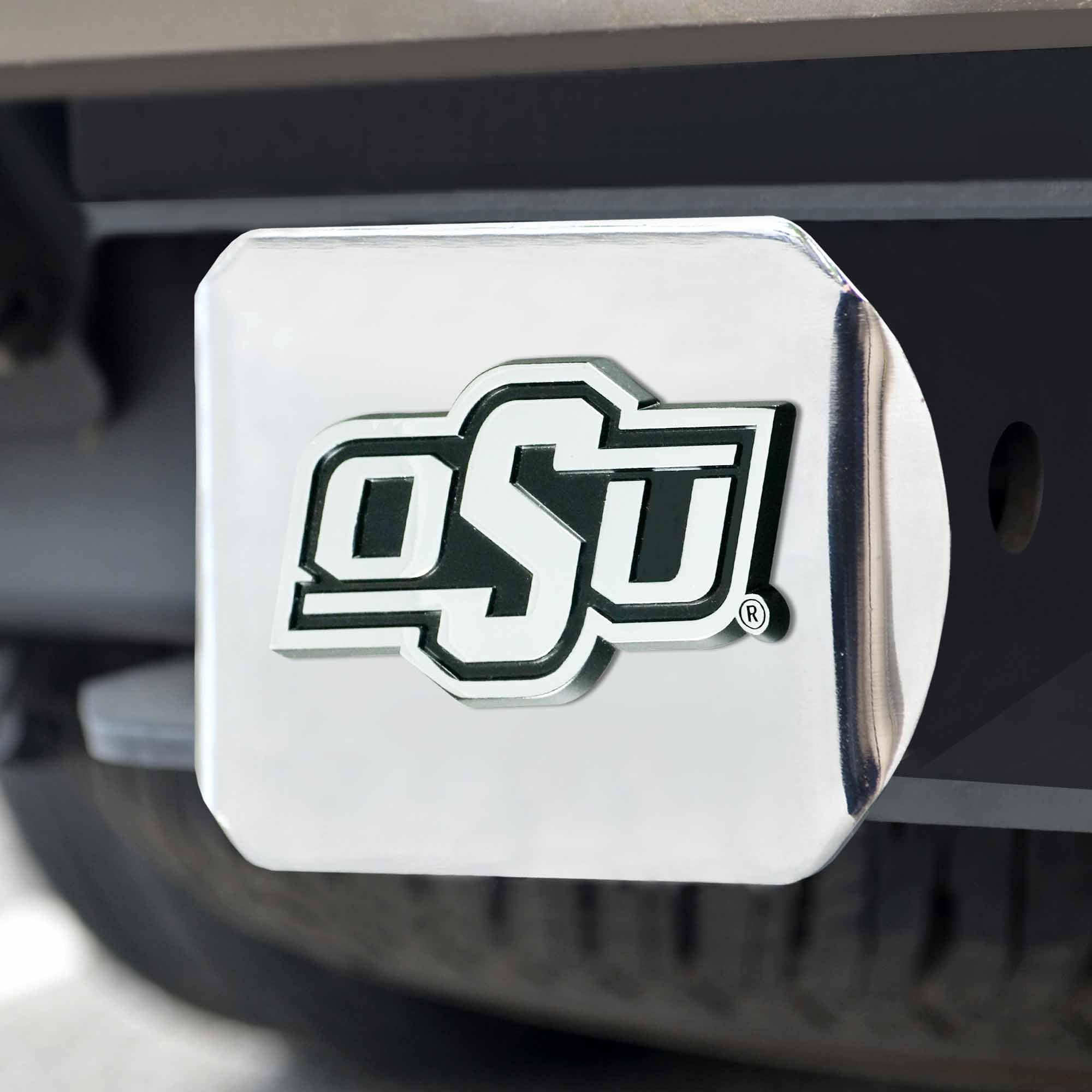 Fanmats Oklahoma State Cowboys Chrom Metall Hitch Cover mit Chrom Metall 3D Emblem