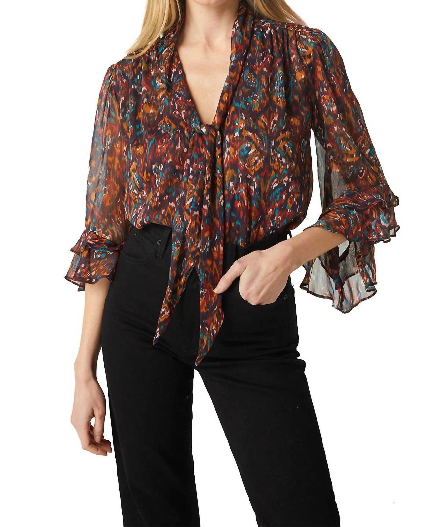 Gigi Top in Pfau abstrakt