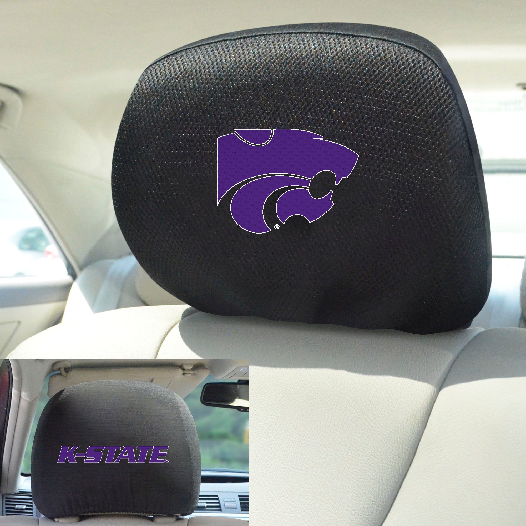 Fanmats Kansas State Wildcats bestickt Kopf Rest Cover Set – 2 Stück