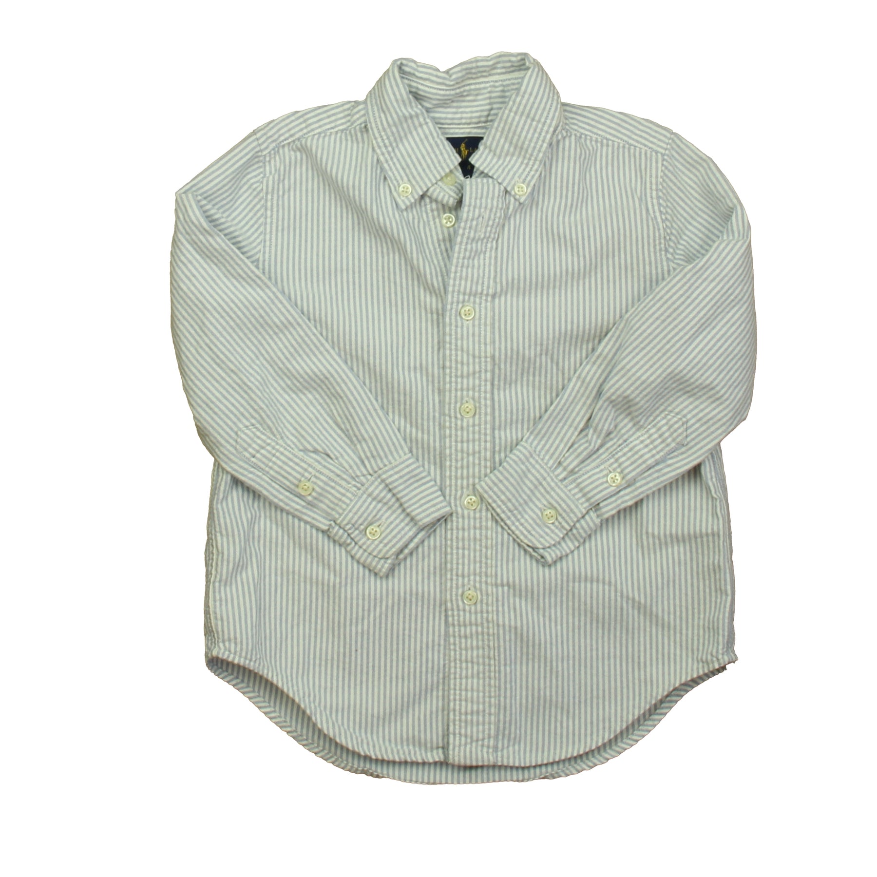 Ralph Lauren Jungen Blau – Weiß mit Knopfleiste Langarm