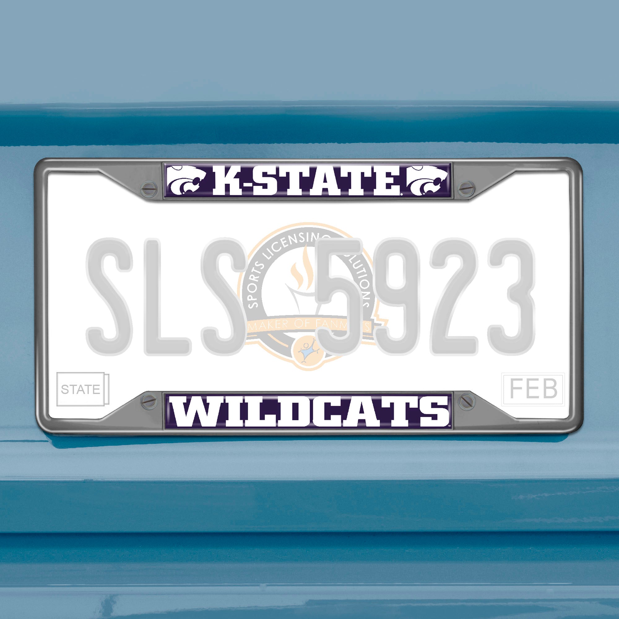 Fanmats Kansas State Wildcats Chrom Metall Nummernschild Rahmen, 6,25 "x 12,25"